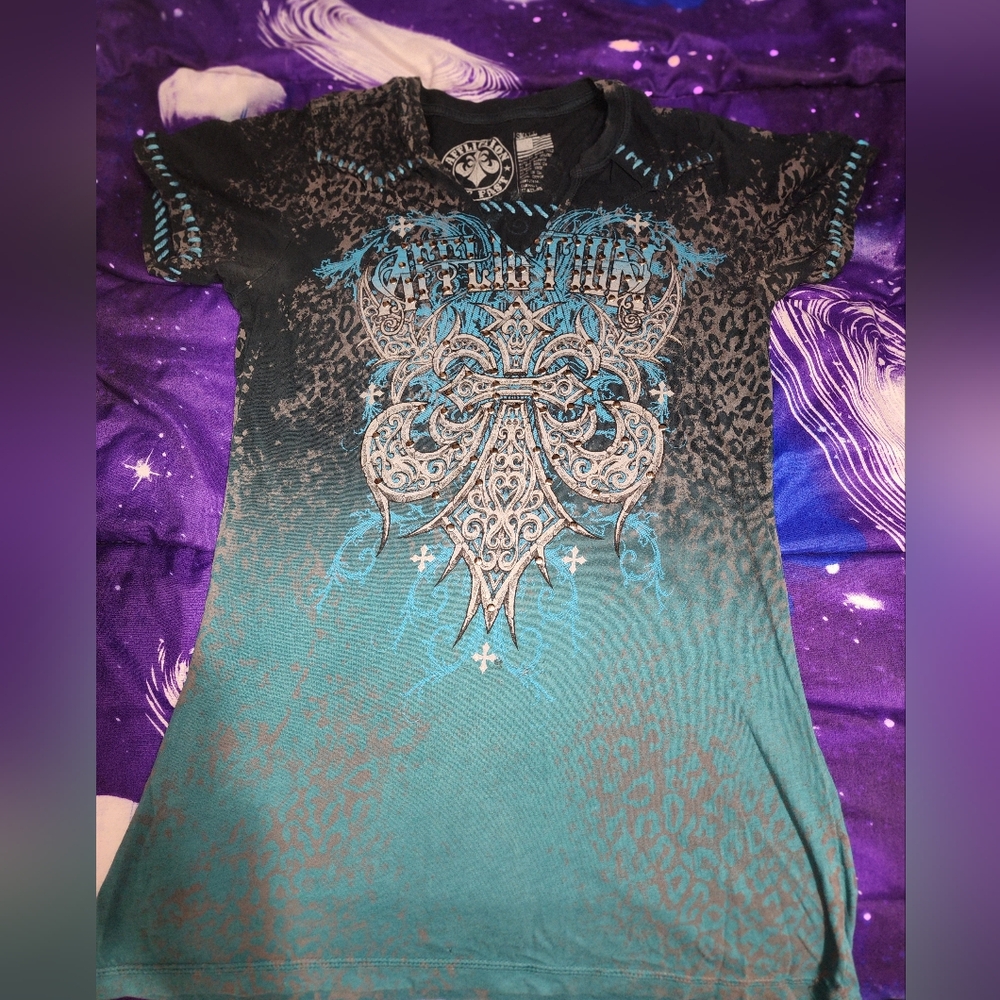 Affliction short sleeved v-neck shirt